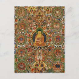 Bhutanese schilderde complete mandala briefkaart