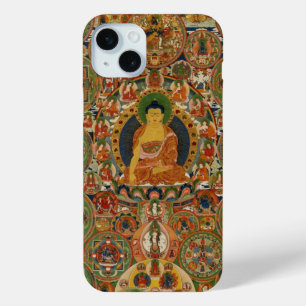Bhutanese schilderde complete mandala iPhone 15 mini hoesje