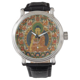 Bhutanese schilderde complete mandala horloge