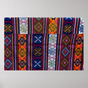 Bhutanese textielstof poster
