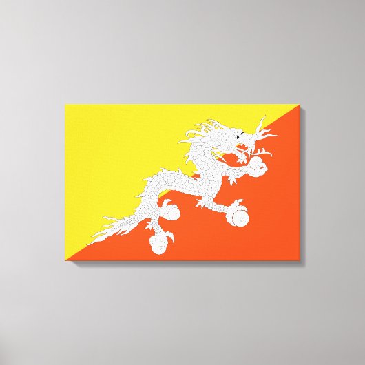 Bhutanese vlag (Bhutan) (Thunder Dragon) Canvas Afdruk (Voorkant)
