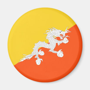 Bhutanese vlag (Bhutan) (Thunder Dragon) Magneet