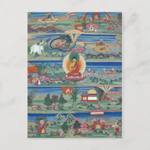Bhutanesschilderd thanka van de Jataka Tales Briefkaart