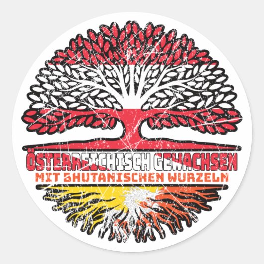 Bhutanisch Österreichisch Baum Ronde Sticker (Voorkant)