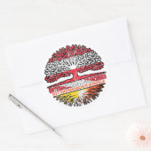 Bhutanisch Österreichisch Baum Ronde Sticker (Envelop)