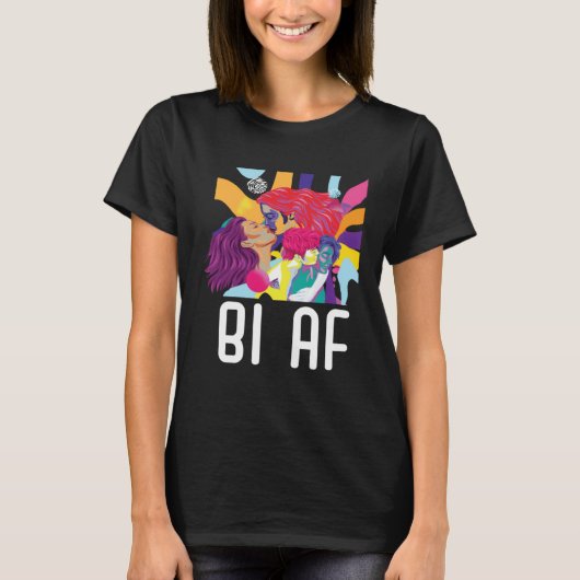 Bi AF Bisexual Rainbow Pride March Bisexuality LGB T-shirt (Voorkant)