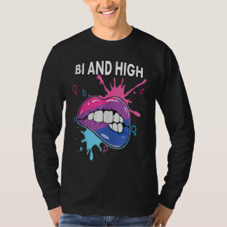 Bi And High Bisexual Rainbow Pride March Bisexuali T-shirt