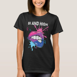 Bi And High Bisexual Rainbow Pride March Bisexuali T-shirt