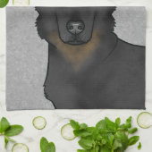 Bi-Black Duitse Herder Hond Hoofd En Naam Grijs Theedoek (Gevouwen)