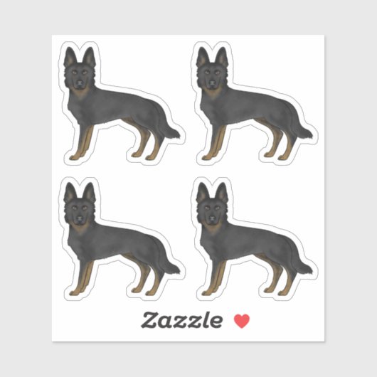 Bi-Black Duitse herder Schattigee Cartoon Design D Sticker (Vel)