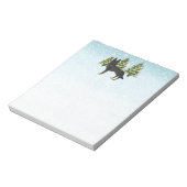 Bi-Black Duitse Herder Winter Forest Blauw Groen Notitieblok (Gedraaid)