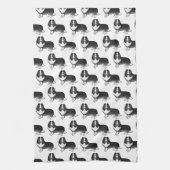 Bi-Black Shetland Sheepdog Cartoon Dog Pattern Theedoek (Verticaal)