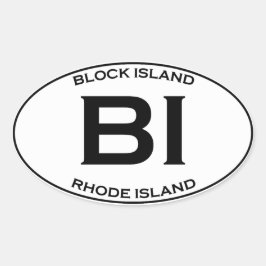 BI - Block Island Rhode Island Ovale Sticker