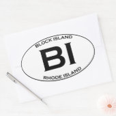 BI - Block Island Rhode Island Ovale Sticker (Envelop)
