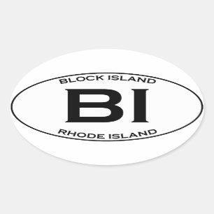 BI - Block Island Rhode Island Ovale Sticker