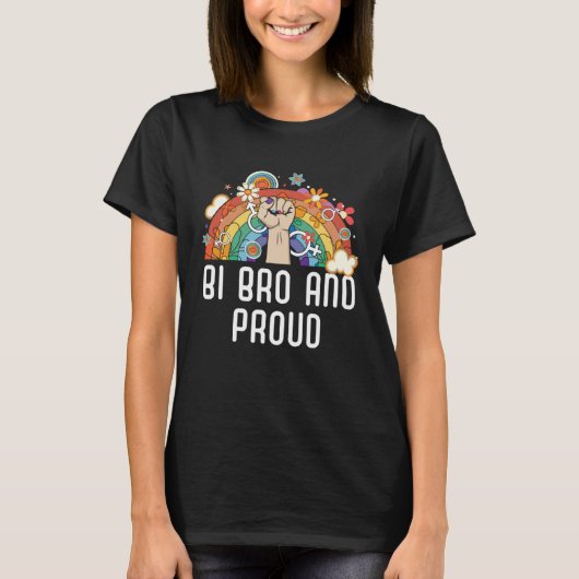 Bi Bro And Proud Bisexual Rainbow Pride Bisexualit T-shirt (Voorkant)