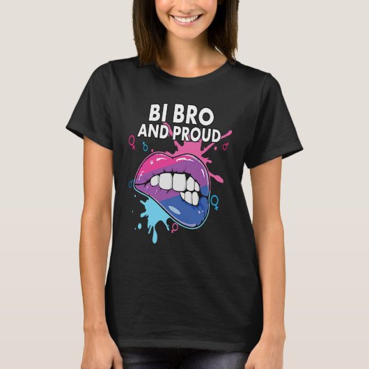 Bi Bro And Proud Bisexual Rainbow Pride Bisexualit T-shirt (Voorkant)