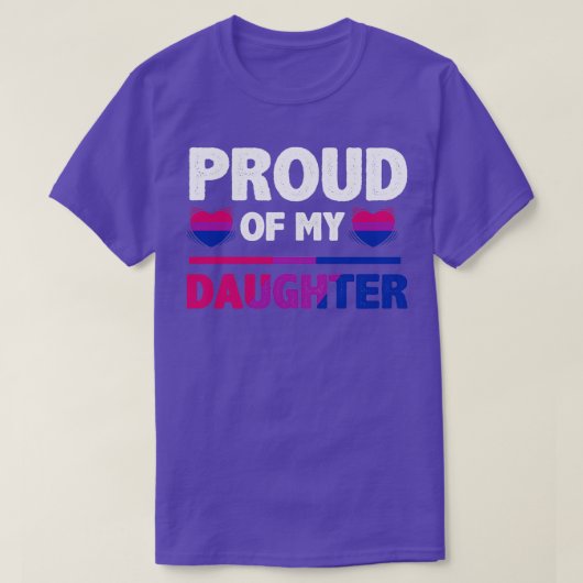 Bi Daughter Proud Mam of Pap Bisexual T-shirt (Design voorkant)