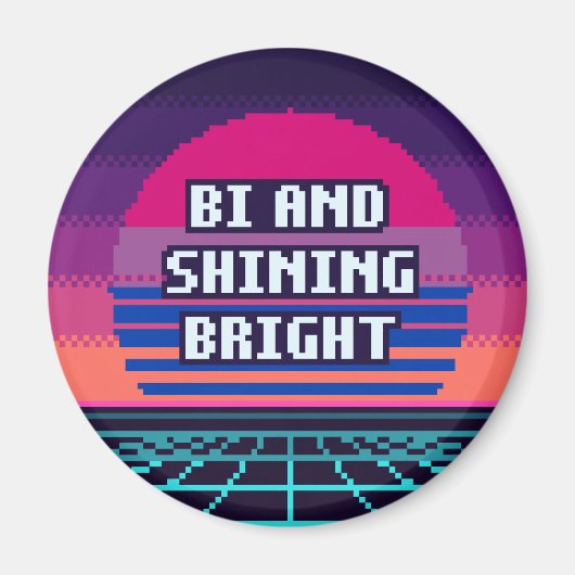 Bi et brillant de fierté Aimant Pixel (Devant)