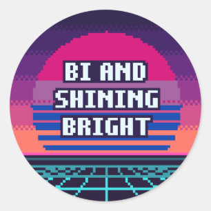 Bi et brillant de fierté Pixel Autocollant