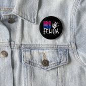 Bi Felicia Funny Bisexual Pride Flag Ronde Button 5,7 Cm (In situ)