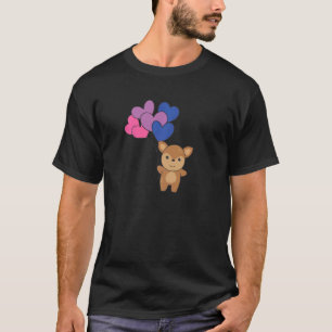 Bi Flag Ballon Hearts Pride Lgbtq Deer T-shirt