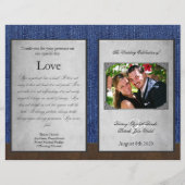 Bi Fold Denim Western Wedding Ceremony Programma's (Achterkant)