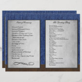 Bi Fold Denim Western Wedding Ceremony Programma's (Voorkant / Achterkant)