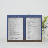 Bi Fold Denim Western Wedding Ceremony Programma's (Staand voorkant)