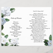 Bi-Fold Funeral Programme - White Gardenias Flyer (Achterkant)