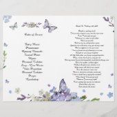 Bi-Fold Paars vergeet me geen begrafenisprogramma Flyer (Achterkant)