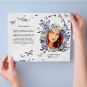 Bi-Fold Paars vergeet me geen begrafenisprogramma Flyer (Hand)