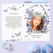 Bi-Fold Paars vergeet me geen begrafenisprogramma Flyer (Enkel)
