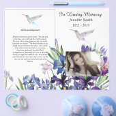 Bi-Fold Paarse Ises Hummingbird Funeral Programme Flyer (Enkel)