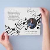 Bi-Fold Pink Hydrangeas Funeral Programme Flyer (Hand)