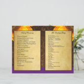Bi Fold Purple Sunflower Mariage programmes de cér (Debout devant)