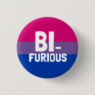 Bi Furious Bisexual Pride Ronde Button 3,2 Cm
