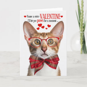 Bi-gekleurde oosterse kat Valentijn katachtige Hum Feestdagen Kaart