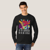 Bi In Winter Is A Bi cicle Bisexual Rainbow Pride  T-shirt (Voorkant volledig)