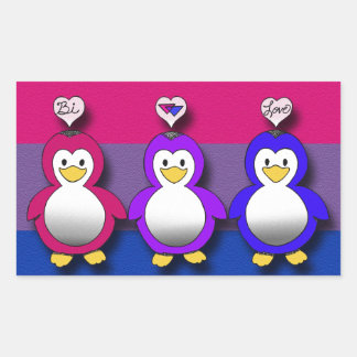 Bi Love Bi Pride Schattigee pinguïns Rechthoekige Sticker