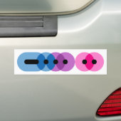 Bi Morse Code Bar Bumpersticker (Op auto)