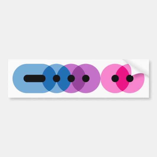 Bi Morse Code Bar Bumpersticker (Voorkant)