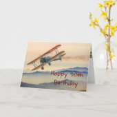 bi-Plane van één model 98e verjaardag Kaart (Gele Bloem)