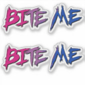 Bi Pride Bite Me Sticker (Voorkant)