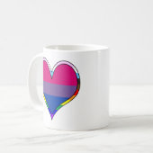 Bi Pride Coeur Café Mug (Devant gauche)
