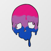 Bi Pride druipende schedel Raamsticker (Vel)