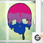 Bi Pride druipende schedel Raamsticker (Huis)