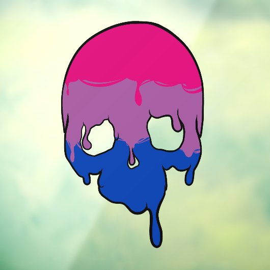 Bi Pride druipende schedel Raamsticker (Vel 3)