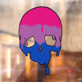 Bi Pride druipende schedel Raamsticker (Vel 2)