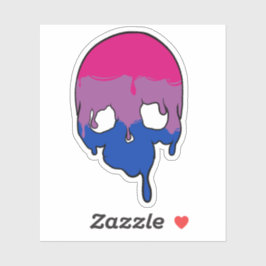 Bi Pride druppelende schedel Sticker